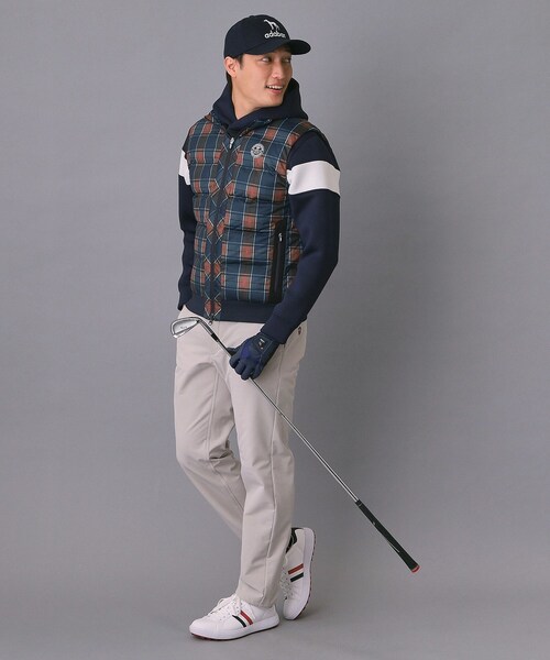 adabat（アダバット）の「【新レーベル ADABAT NAVY】撥水 タータンチェック中綿ベスト（その他アウター・メンズ・ネイビー系1・50/48/46）」の7枚目の写真