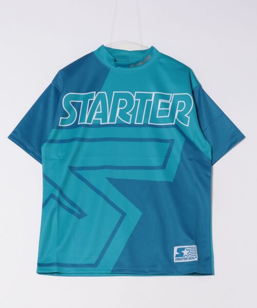 STARTER（スターター）の「★STARTER GOLF★スターターゴルフ FIELDSENSOR(R)吸水速乾 STARTERビックロゴ モックネック半袖カットソー SG-123001（Tシャツ/カットソー・メンズ・ブラック/イエロー/サックスブルー・M/L）」の2枚目の写真