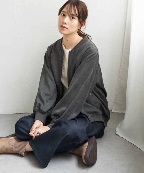 ikka(イッカ)の「【雑誌InRed11月号掲載】フェイクスエードブルゾン(ブルゾン・レディース・ベージュ/チャコール/グレー・L/M/S)」の21枚目の写真