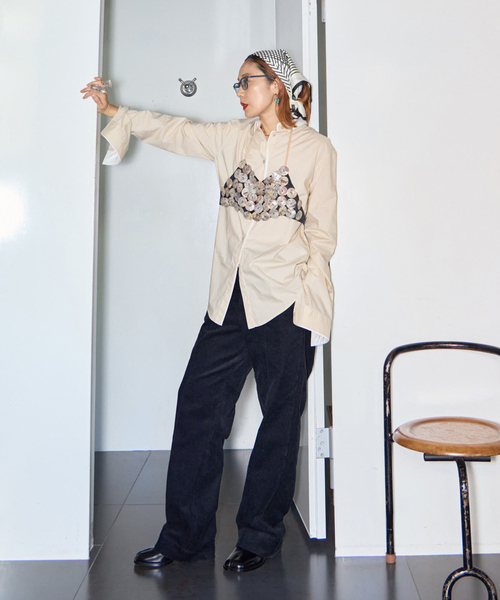 PONTI（ポンティ）の「PONTI SHELL BUTTON TOP PO2R014：ビスチェ（シャツ/ブラウス・レディース・アイボリー・FREE）」の2枚目の写真