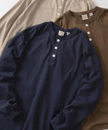 Goodwear（グッドウェア）の「【75】【Goodwear/グッドウェア】 ヘビーウェイト USAコットン ヘンリーネック長袖Tシャツ/ロンT/レギュラーシルエット（Tシャツ/カットソー・レディース）」
