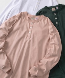 Tシャツ/カットソー（ピンク/桃色系・ヘンリーネック）ファッション