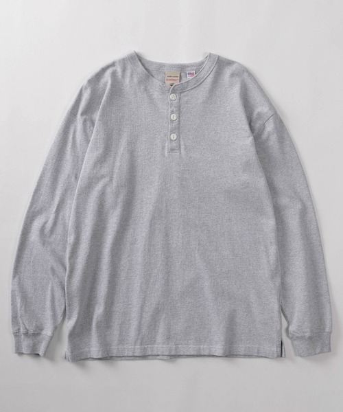 Goodwear(グッドウェア)の「【75】【Goodwear/グッドウェア】 ヘビーウェイト USAコットン ヘンリーネック長袖Tシャツ/ロンT/レギュラーシルエット(Tシャツ/カットソー・メンズ・ダークグレー/ダークブルー/ネイビー/ベージュ/ホワイト/ピンク/グリーン/ブラウン/チャコールグレー/グレー/ブラック/カーキ・S/M/L/XL)」の13枚目の写真