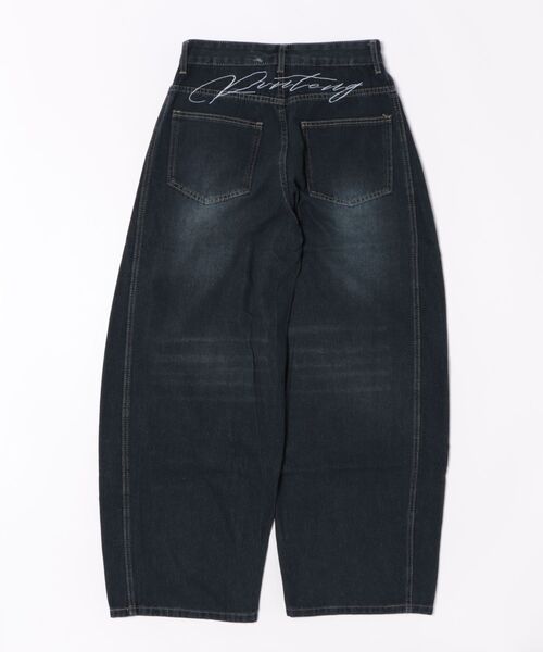 UP START(アップスタート)の「【LAMPOON】ヒップ刺繍バギーデニムパンツ(デニムパンツ・レディース・ブルー・MEDIUM/SMALL/LARGE)」の7枚目の写真