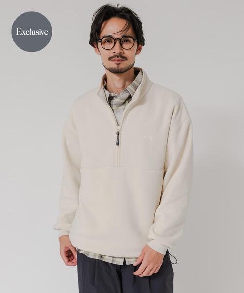 THOUSAND MILE（サウザンドマイル）の「『別注』THOUSAND MILE×URBAN RESEARCH　ニットフリースハーフジッププルオーバー（その他トップス・メンズ・ネイビー/チャコールグレー/オフホワイト/ブラック・MEDIUM/LARGE）」の2枚目の写真