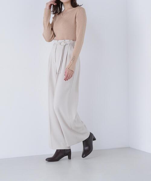NATURAL BEAUTY BASIC（ナチュラルビューティーベーシック）の「◇ダブルベルトワイドパンツⅡ（その他パンツ・レディース・ダークブラウン/ベージュ/グレー・SMALL/MEDIUM/P/S）」の12枚目の写真