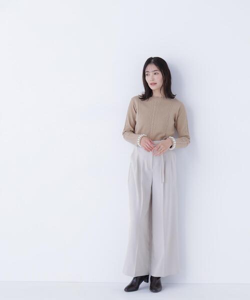 NATURAL BEAUTY BASIC（ナチュラルビューティーベーシック）の「◇ダブルベルトワイドパンツⅡ（その他パンツ・レディース・ダークブラウン/ベージュ/グレー・SMALL/MEDIUM/P/S）」の21枚目の写真