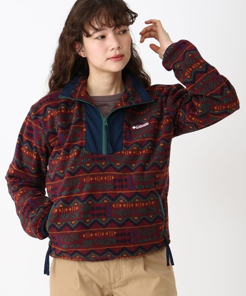 Columbia（コロンビア）の「Columbia／ウィメンズ セコイアグローブ プリント ハーフジップ フリースジャケット／コロンビア（その他トップス・レディース・グリーン/レッド/ベージュ/ネイビー・S/XL/M/L）」の4枚目の写真