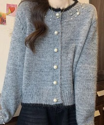 ホワイトニットセーター ボタン付き 8color/XS-LLsize》パール調ボタン付きオフタートルニット【洗濯