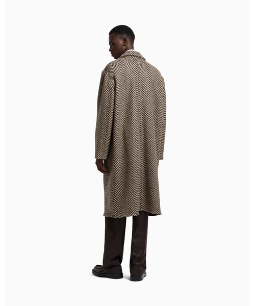 【美品】エンポリオアルマーニ ポンチョ コート グレー M バーズアイ ウール DEPAREILLE(デパリエ)｜ウールダブルフェイスポンチョコート/グレー の