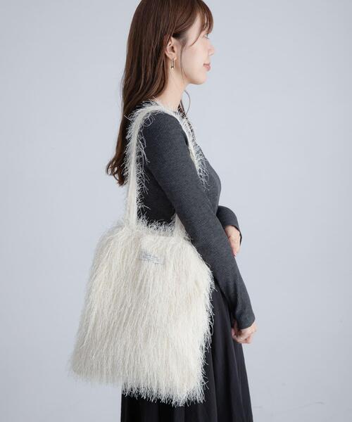 URBAN RESEARCH Sonny Label(アーバンリサーチサニーレーベル)の「シャギートートバッグ(トートバッグ・レディース・アイボリー/ブラック/ブルー系その他・ONE)」の20枚目の写真