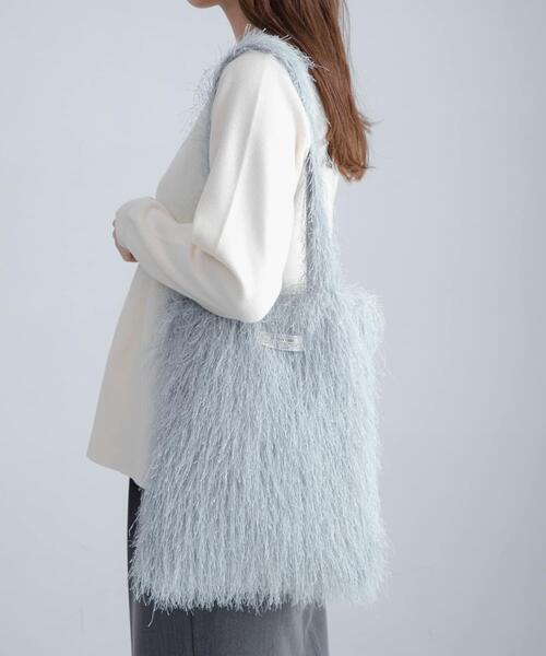 URBAN RESEARCH Sonny Label(アーバンリサーチサニーレーベル)の「シャギートートバッグ(トートバッグ・レディース・アイボリー/ブラック/ブルー系その他・ONE)」の4枚目の写真