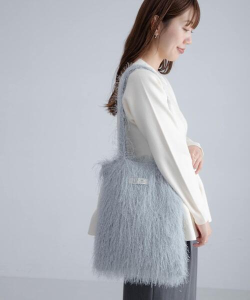 URBAN RESEARCH Sonny Label(アーバンリサーチサニーレーベル)の「シャギートートバッグ(トートバッグ・レディース・アイボリー/ブラック/ブルー系その他・ONE)」の5枚目の写真