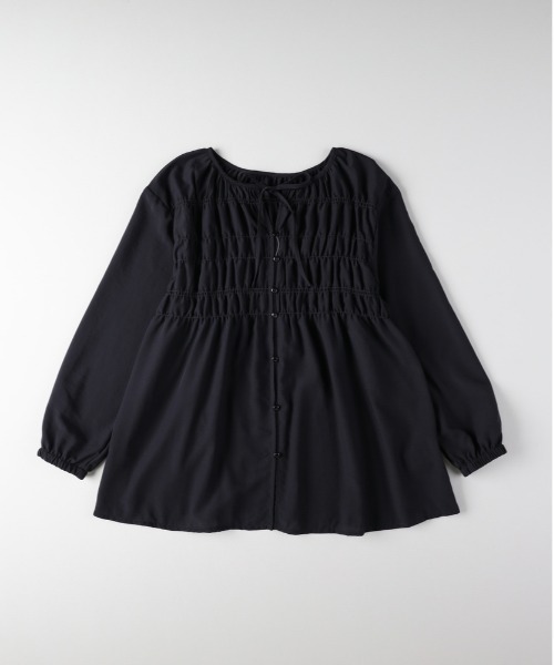 Right-on（ライトオン）の「【HONEYSUCKLE ROSE】シャーリングブラウス（シャツ/ブラウス・レディース・ブラウン/ダークグレー/キナリ・L/M）」の2枚目の写真