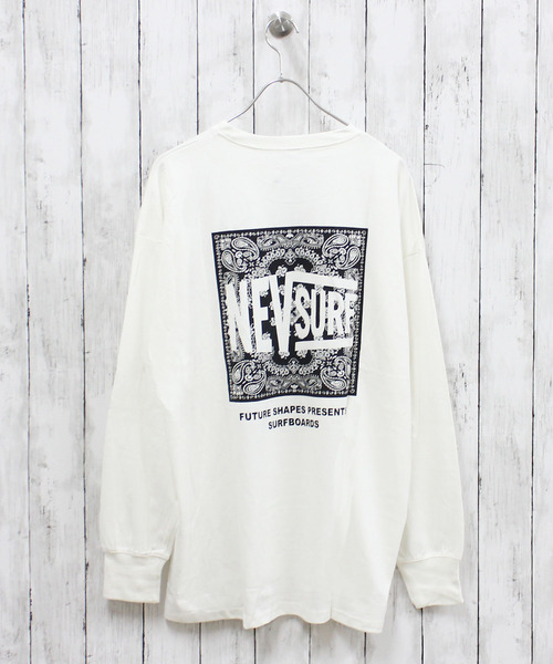 NEV(ネブ)の「NEV SURF メンズ ロンT(Tシャツ/カットソー・メンズ・チャコールグレー/ベージュ/ブラック/オフホワイト/ホワイト系その他/ブラック系その他/杢グレー/ネイビー・M/L/XL)」の3枚目の写真