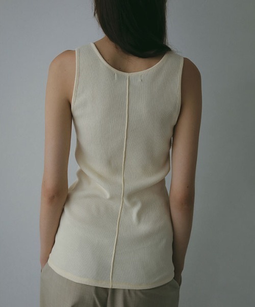 ETRÉ TOKYO 30コーマフロントオープンタンクトップ　クリーム 30コーマフロントオープンタンクトップ（タンクトップ）｜ETRE TOKYO