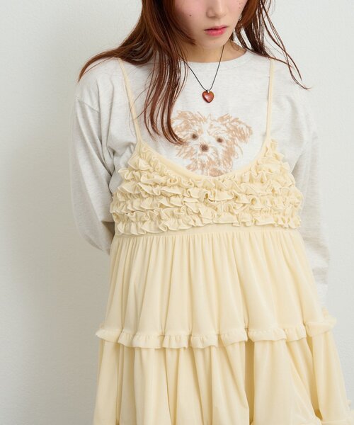 ベロアフリルキャミワンピース（ワンピース）｜w closet（ダブル