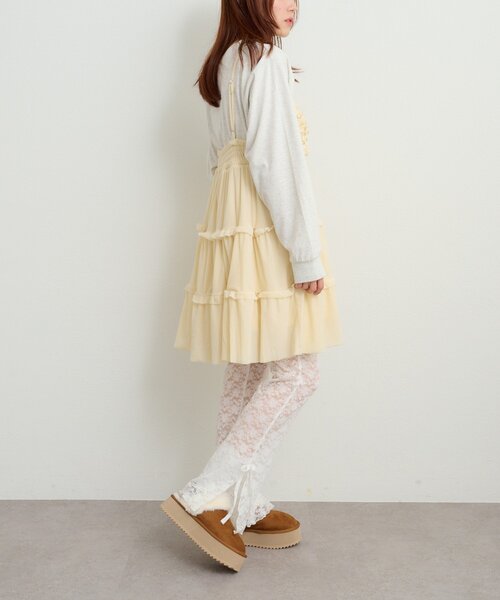 w closet（ダブルクローゼット）の「ベロアフリルキャミワンピース（ワンピース・レディース・アイボリー/ブラック/チャコールグレー/ブラウン・FREE）」の11枚目の写真