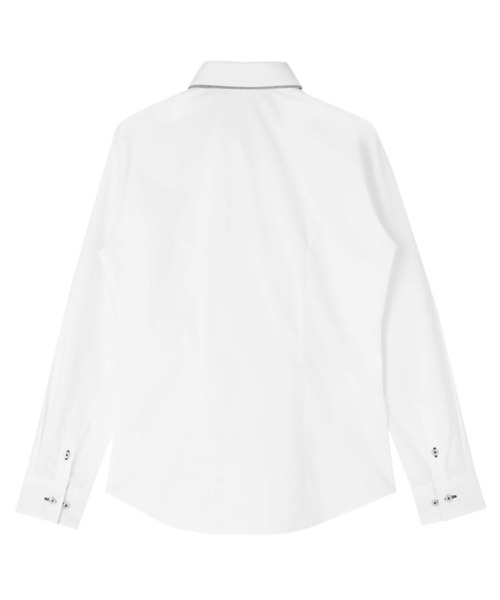 TOKYO SHIRTS（トウキョウシャツ）の「形態安定ノンアイロン スキッパー 長袖ビジネスワイシャツ（ビジネスシャツ・レディース・ホワイト・XS/S/M/L/LL/XL）」の2枚目の写真