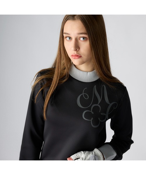 marie claire(マリ・クレール)の「marie claire GOLF マリクレールゴルフ ゴルフウェア ワンポイント ロゴ 長袖 モックネック プルオーバー ダンボールニット(ニット/セーター・レディース・ホワイト/ブラック/グレー・L/LL/M)」の8枚目の写真