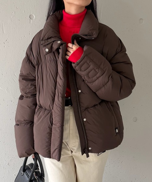 Bacon(ベーコン)の「【Bacon】W NEW ORDER スタンドカラー ダウンジャケット BACPIGIU568(ダウンジャケット/コート・レディース・ブラック/ブラウン・S/XS)」の2枚目の写真