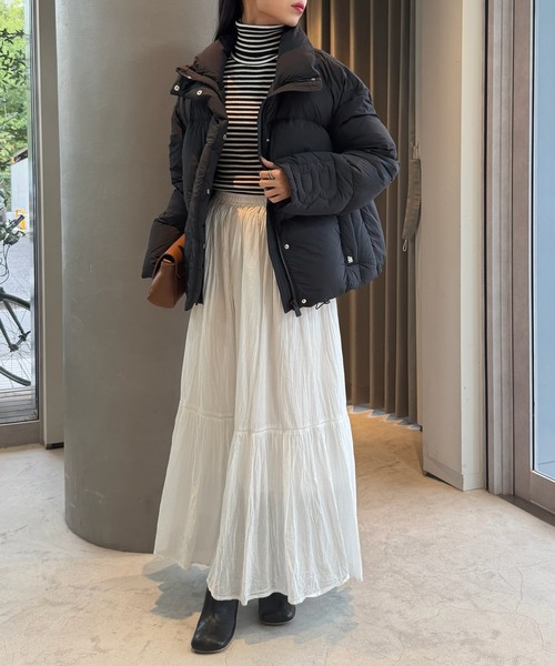 Bacon(ベーコン)の「【Bacon】W NEW ORDER スタンドカラー ダウンジャケット BACPIGIU568(ダウンジャケット/コート・レディース・ブラック/ブラウン・S/XS)」の8枚目の写真