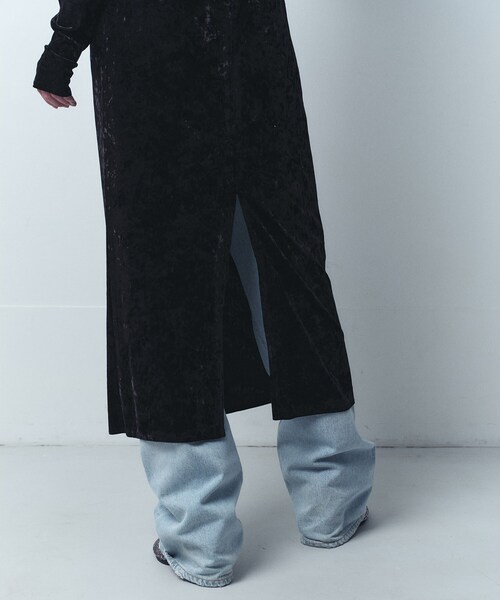 CODE A(コードエー)の「【Re】neck point velour dress(ワンピース・レディース・ブラック/ライトグレー・00)」の11枚目の写真