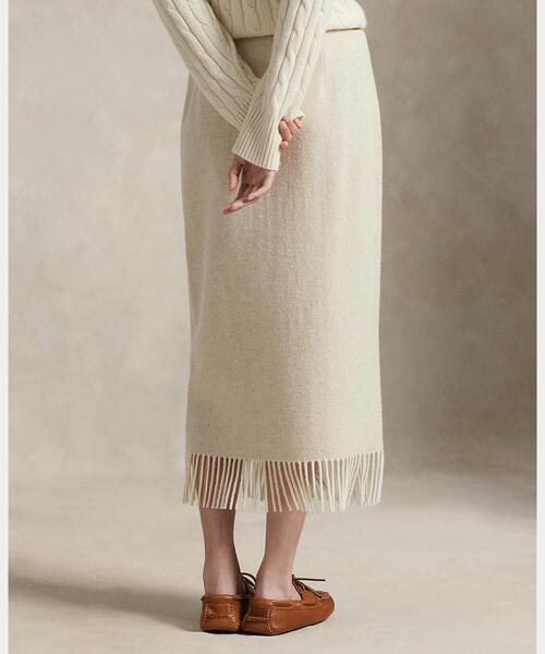 フリンジ ヘリンボーン ラップ スカート（スカート）｜POLO RALPH