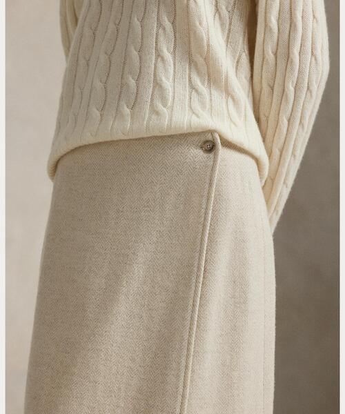 フリンジ ヘリンボーン ラップ スカート（スカート）｜POLO RALPH