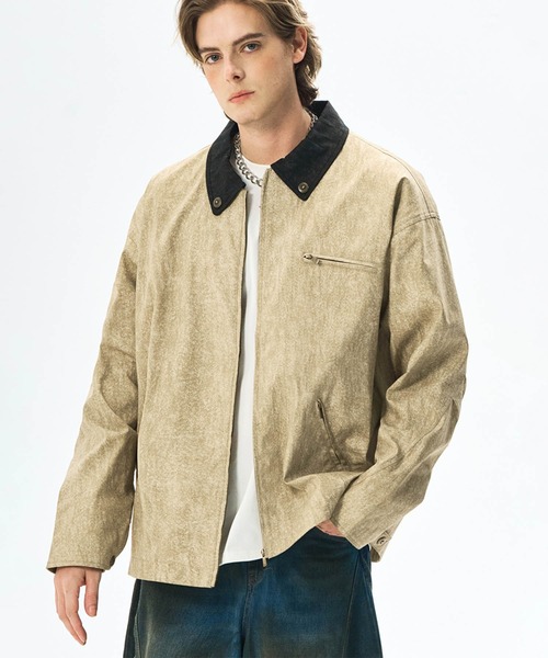 aimoha（アイモハ）の「ワークコットンジャケット/work cotton jacket（ミリタリージャケット・メンズ・ベージュ/グレー・MEDIUM/LARGE）」の2枚目の写真