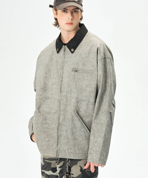 aimoha（アイモハ）の「ワークコットンジャケット/work cotton jacket（ミリタリージャケット・メンズ・ベージュ/グレー・MEDIUM/LARGE）」の3枚目の写真