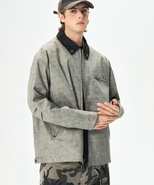 aimoha（アイモハ）の「ワークコットンジャケット/work cotton jacket（ミリタリージャケット・メンズ・ベージュ/グレー・MEDIUM/LARGE）」の4枚目の写真