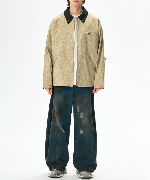 aimoha（アイモハ）の「ワークコットンジャケット/work cotton jacket（ミリタリージャケット・メンズ・ベージュ/グレー・MEDIUM/LARGE）」の13枚目の写真
