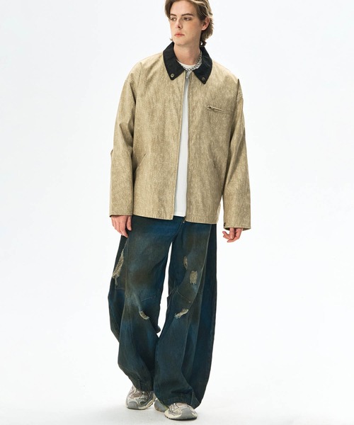 aimoha（アイモハ）の「ワークコットンジャケット/work cotton jacket（ミリタリージャケット・メンズ・ベージュ/グレー・MEDIUM/LARGE）」の14枚目の写真