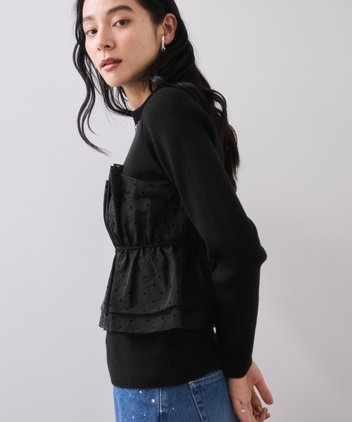 VIS(ビス)の「ビスチェドッキングニットプルオーバー/セットアップ対応(ニット/セーター・レディース・ホワイト系その他5/ベージュ系その他2/チャコールグレー/ブラック/ホワイト系その他6・FREE)」の22枚目の写真