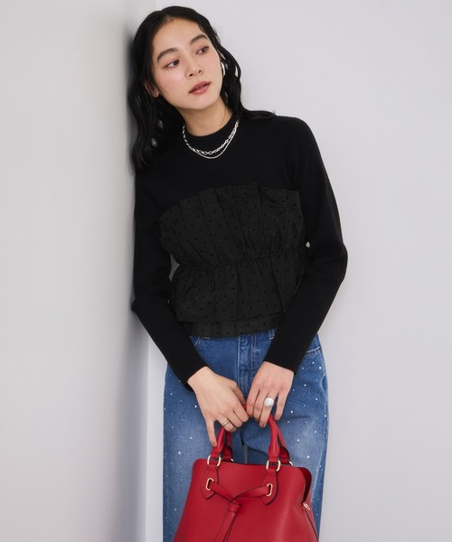 VIS(ビス)の「ビスチェドッキングニットプルオーバー/セットアップ対応(ニット/セーター・レディース・ホワイト系その他5/ベージュ系その他2/チャコールグレー/ブラック/ホワイト系その他6・FREE)」の21枚目の写真