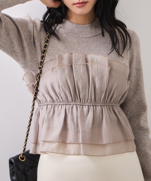 VIS(ビス)の「ビスチェドッキングニットプルオーバー/セットアップ対応(ニット/セーター・レディース・ホワイト系その他5/ベージュ系その他2/チャコールグレー/ブラック/ホワイト系その他6・FREE)」の18枚目の写真