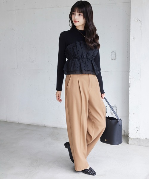 VIS(ビス)の「ビスチェドッキングニットプルオーバー/セットアップ対応(ニット/セーター・レディース・ホワイト系その他5/ベージュ系その他2/チャコールグレー/ブラック/ホワイト系その他6・FREE)」の9枚目の写真