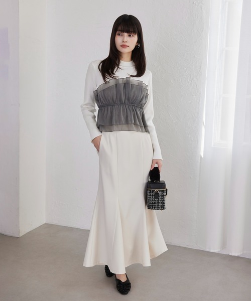 VIS(ビス)の「ビスチェドッキングニットプルオーバー/セットアップ対応(ニット/セーター・レディース・ホワイト系その他5/ベージュ系その他2/チャコールグレー/ブラック/ホワイト系その他6・FREE)」の14枚目の写真