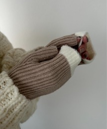 apres jour clair(アプレジュールクレア)の【apres jour clair】配色ミトン 手袋 指あき(手袋)