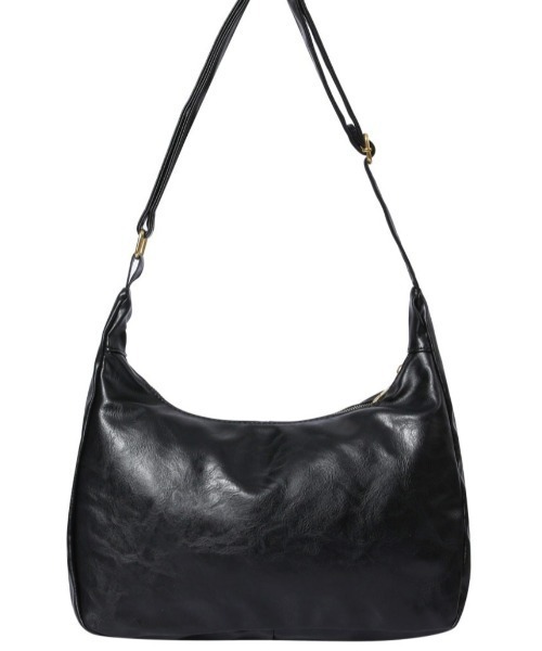 MUCENT(ムセント)の「A'GEM/9 × .kom 『MUCENT/ムーセント』 MERIN GOLD LINE LEATHER SHOULDER BAG UNISEX/ゴールドラインレジャーショルダーバッグ(ショルダーバッグ・レディース・ブラック・FREE)」の2枚目の写真