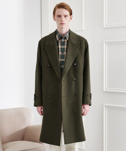 TAKEO KIKUCHI（タケオキクチ）の「【LIMITED】ウール混アルスターコート（チェスターコート・メンズ・ベージュ系1/ブラック/カーキ系6・01/02/03/04）」の19枚目の写真