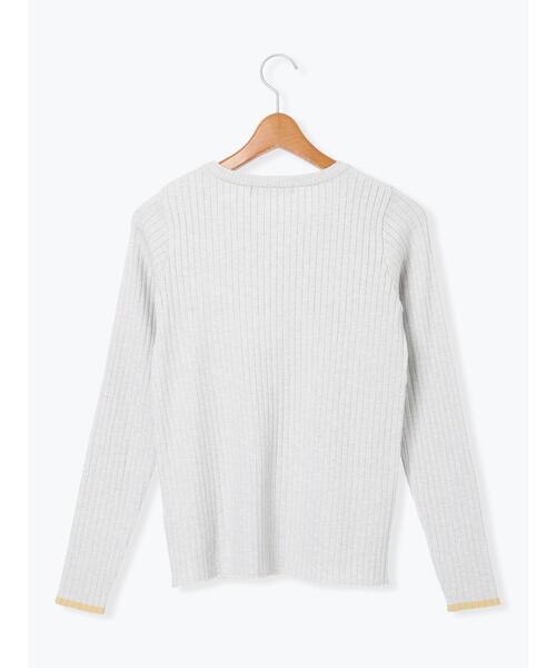 Lugnoncure（ルノンキュール）の「配色クルーネックリブニット（ニット/セーター・レディース・ブラック/オフホワイト/グレー・F）」の16枚目の写真