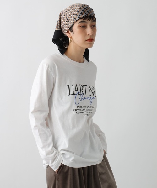 studio CLIP(スタディオクリップ)の「《ウタオ》長袖ロゴカットソー(Tシャツ/カットソー・レディース・ブラック/ホワイト・FREE)」の5枚目の写真