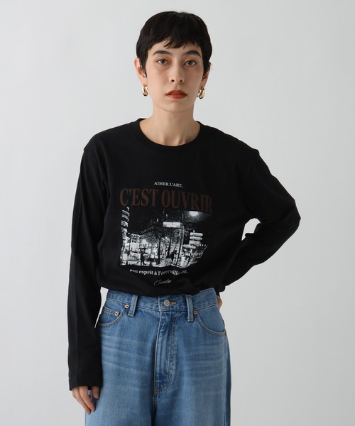 studio CLIP(スタディオクリップ)の「《ウタオ》長袖ロゴカットソー(Tシャツ/カットソー・レディース・ブラック/ホワイト・FREE)」の9枚目の写真