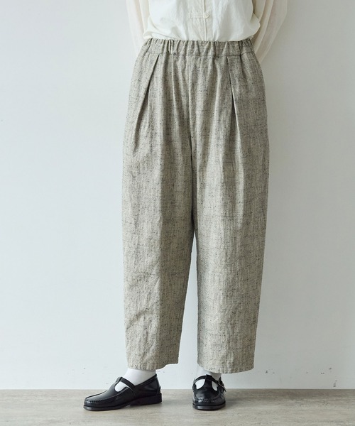 yuni（ユニ　）の「slab nep tweed　gum tack パンツ（その他パンツ・レディース・グレー・FREE）」の2枚目の写真