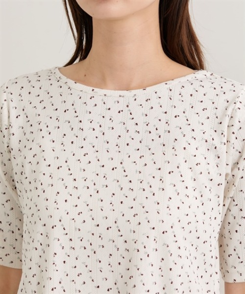 nissen(ニッセン)の「パターンメッシュ素材アンサンプル(長袖カーデ+半袖トップス)(Tシャツ/カットソー・レディース・グレー系/アイボリー系・M/L/LL)」の14枚目の写真