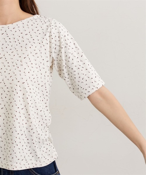 nissen(ニッセン)の「パターンメッシュ素材アンサンプル(長袖カーデ+半袖トップス)(Tシャツ/カットソー・レディース・グレー系/アイボリー系・M/L/LL)」の15枚目の写真