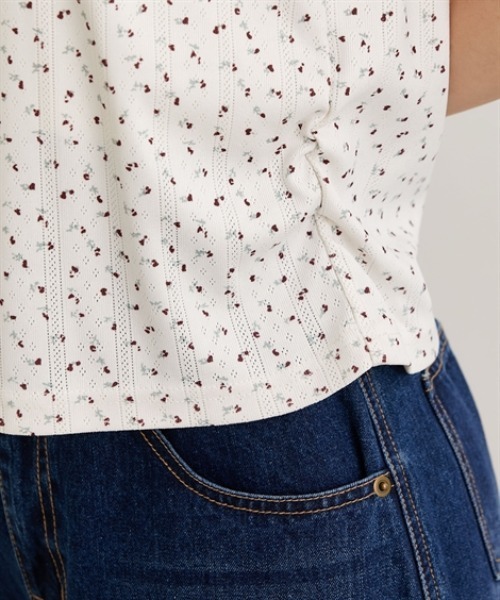 nissen(ニッセン)の「パターンメッシュ素材アンサンプル(長袖カーデ+半袖トップス)(Tシャツ/カットソー・レディース・グレー系/アイボリー系・M/L/LL)」の16枚目の写真