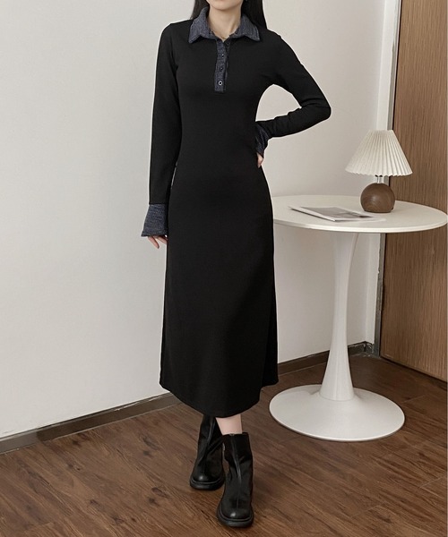MAISON DE THERESE(メゾン ド テレーズ)の「ブラック ノーカラー フィット フリル ワンピース(ワンピース・レディース・ブラック・S/M/L)」の18枚目の写真